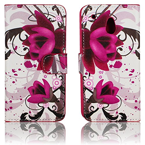 Thematys Étui/housse pour smartphone HTC, Leder Pink Flower, HTC One Mini