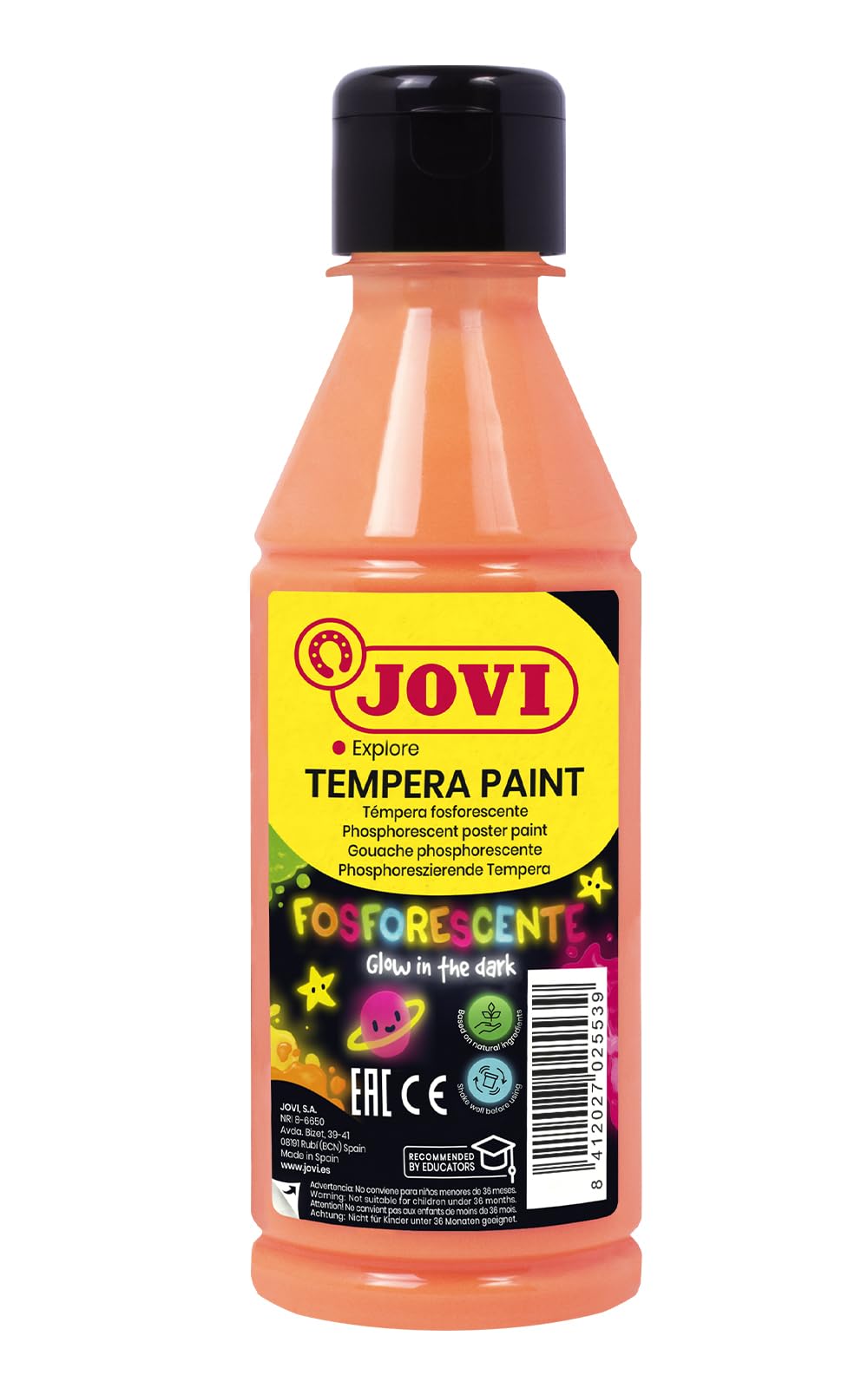 Jovi Fluorescent Tempera, 250 ml, Orange (51906)