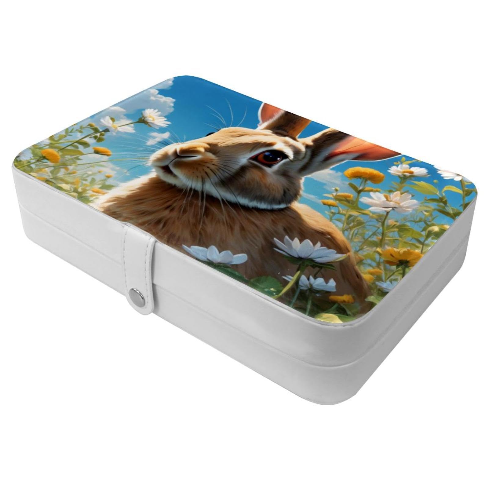 Boîte à bijoux de voyage lapin mignon pour vos déplacements