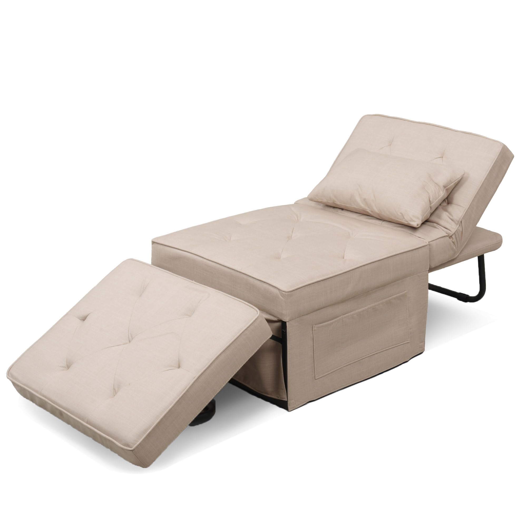 Softa Klappbarer Schlafsessel mit schlaffunktion, 5-Positionen Verstellbar & Bis 300kg Belastbar - Platzsparendes Gästebett 71x191cm für Wohnzimmer, Gästezimmer & Kleine Wohnungen
