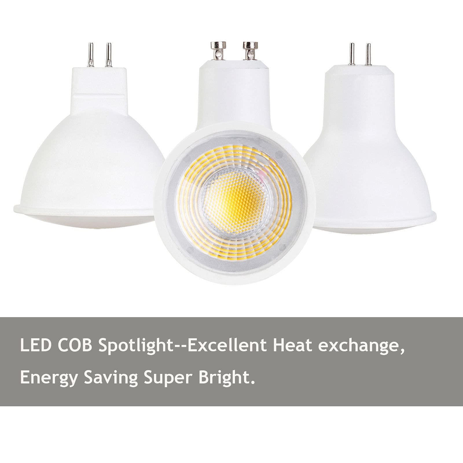 fengyan Casa bombillas 10pcs 5W 7W LED Bombillas del punto GU10 GU5.3 MR16 COB SPOLight Lámpara brillante fresco blanco caliente blanco for la oficina en casa 110V 220V DC12V Familiar Lámpara