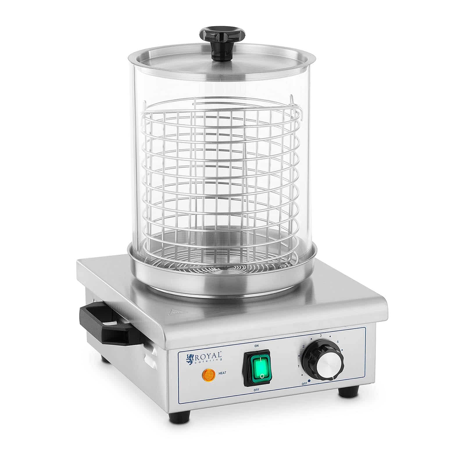 Royal Catering RCPHW 450 Hot-Dog-Maker 450 W Hot Dog Wärmer Hot Dog Maschine Bockwurstwärmer Würstchenwärmer