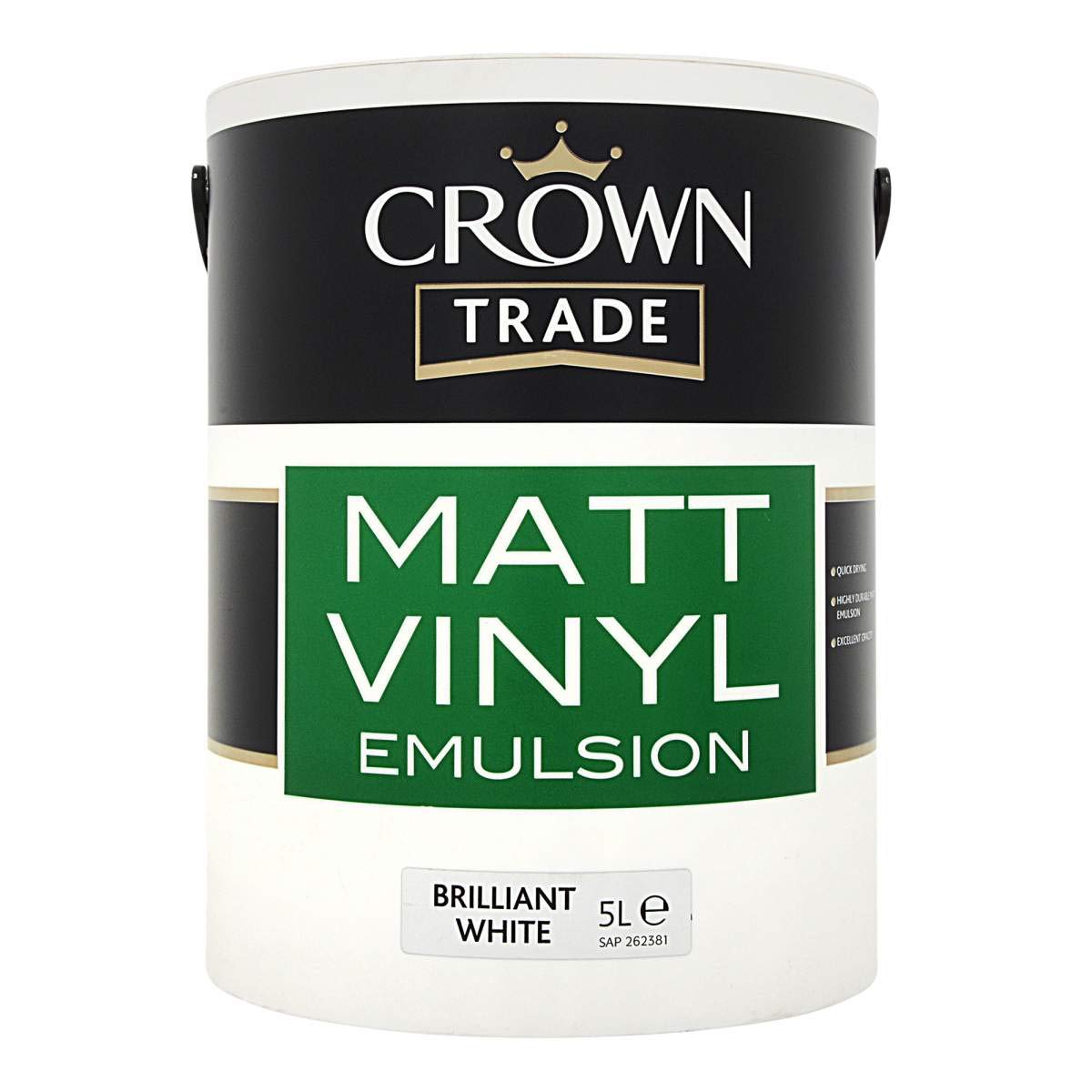 Crown Trade Unisex White Crown Vinyl Matt (Brilliant )-5 L