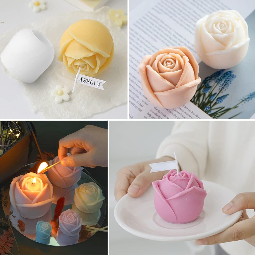 Siliconen mal met roos voor taartdecoratie, 3D-bloemfondantmal, chocolade- en snoepmal, rozenknopmal voor het maken van zeep, hars en kaarsen - België
