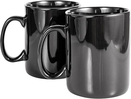 Miniatura 6 de Juego de 2 tazas de café de cerámica súper grandes de 30 oz (rojo)