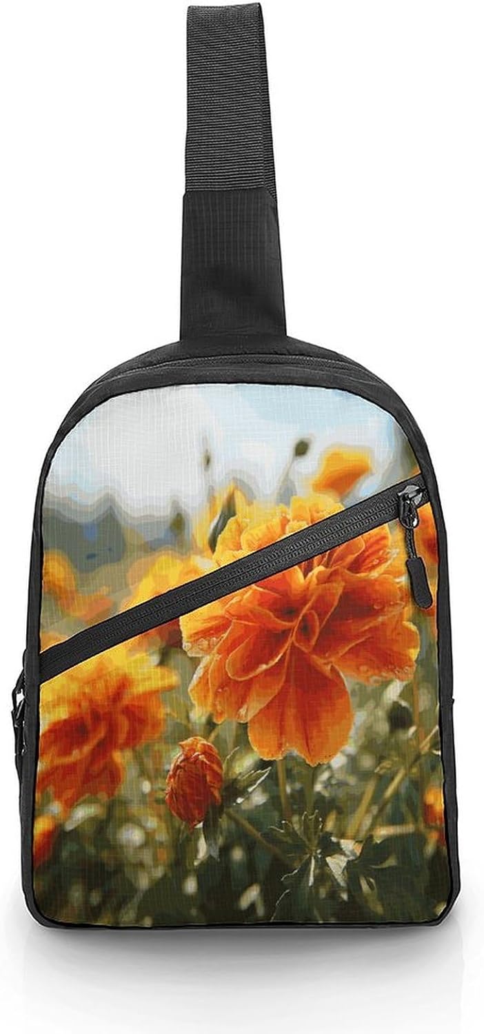 Marigold Flower Chest Bag Waist Pack Crossbody Bags