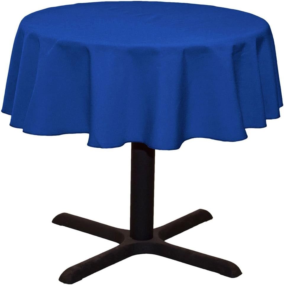 LinenTablecloth Round Cotton-feel Tablecloth, 51-Inch, Royal Blue