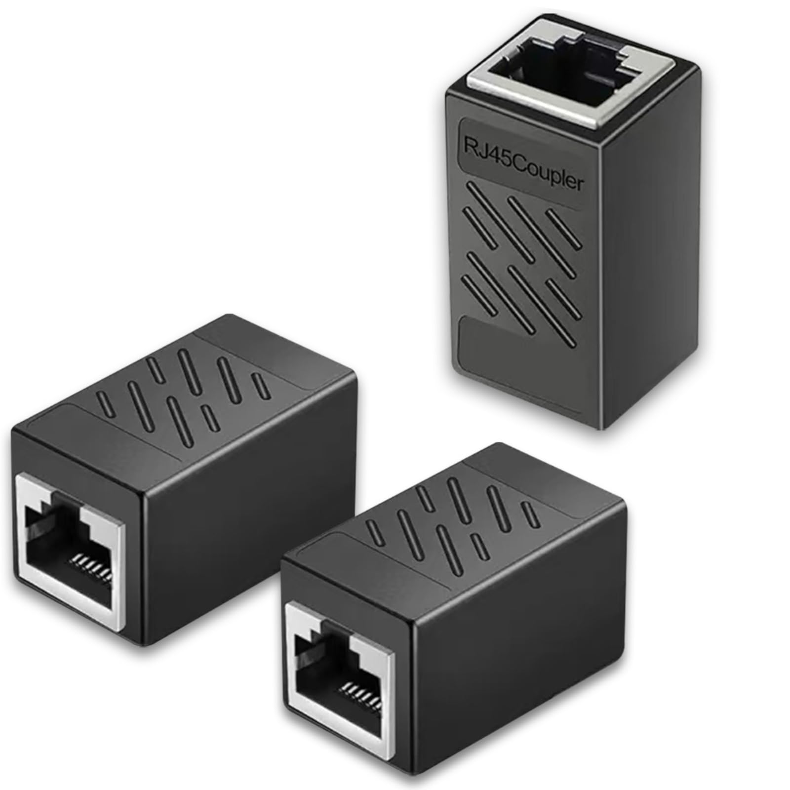 Łącznik RJ45, 3 sztuki, przedłużacz Ethernet, złącze żeńskie na żeńskie Ethernet do kabla sieciowego Cat7/Cat6/Cat5/Cat5e