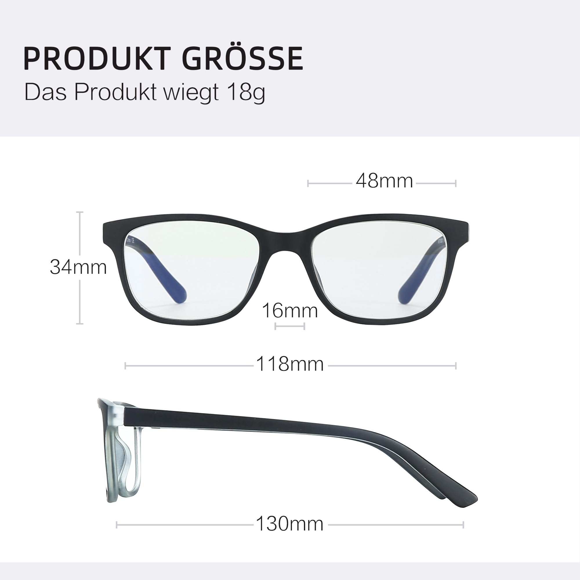 ZENOTTIC Blaulichtblockierende Brille für Kinder, blendfreie Gläser, leichter Rahmen, Computerbrille für Jungen und Mädchen (schwarz)