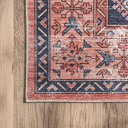 nuLOOM Medallion Bordered Machine Washable Area Rug #TOP17