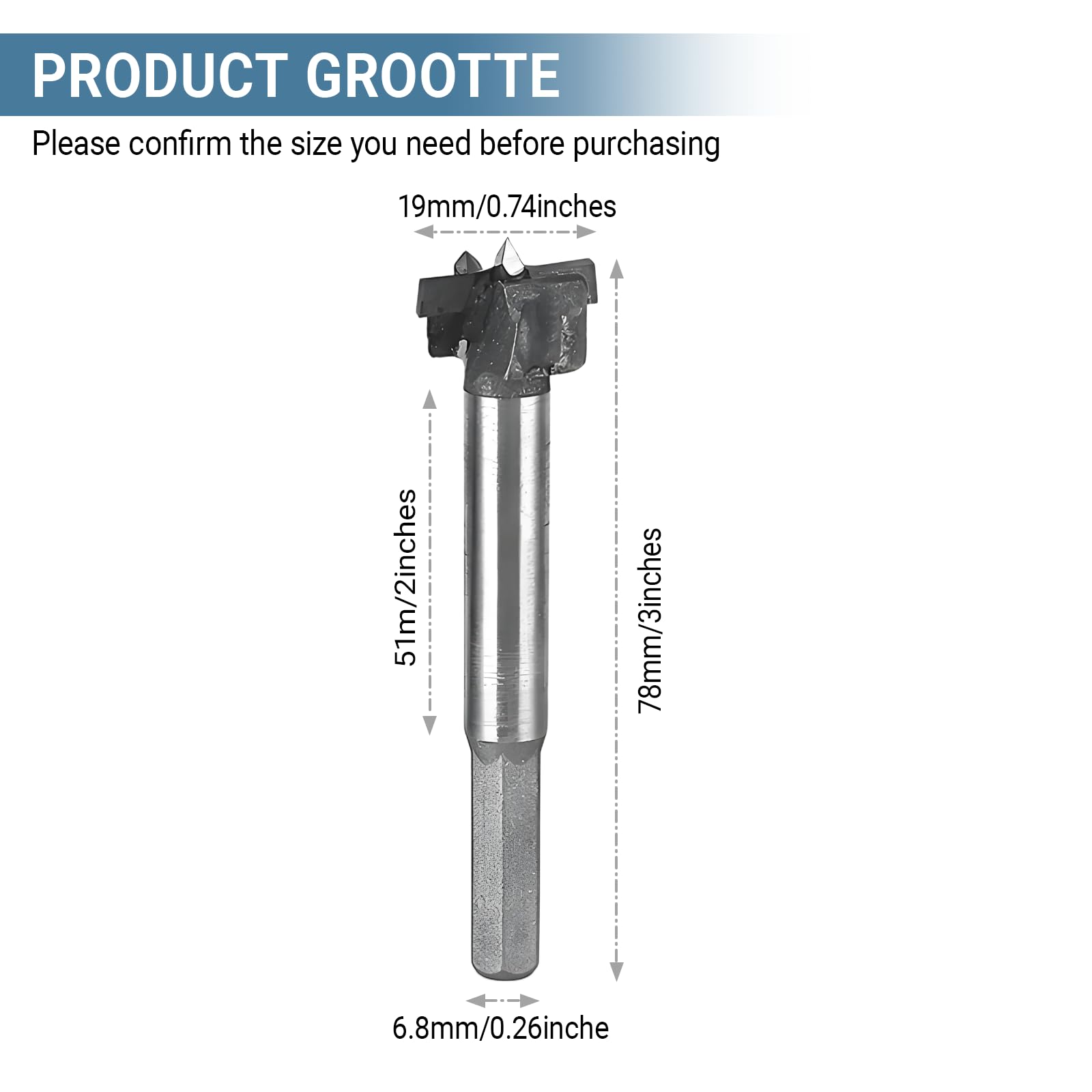 Forstner Drill Bit, Heavy-Duty Cemented Carbide Woodworking Hole Saw HSS Drill Bit for Bench Drill/Hand Drill/Solid Wood - Image 2