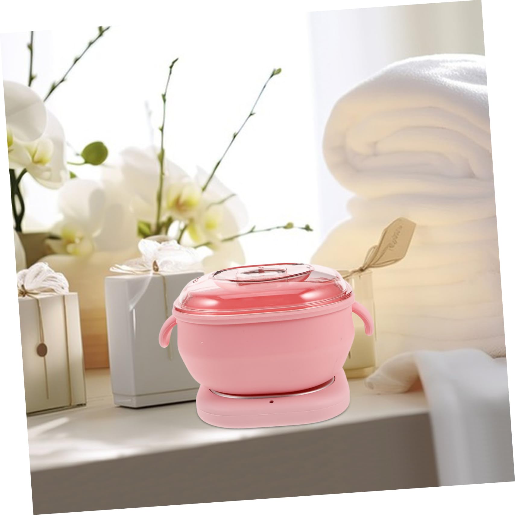 Homoyoyo Scaldacera in Silicone Facile da Pulire Portatile Pieghevole P Rosa per Depilazione Adatto per Braccia e Altre Parti del Corpo, Uso Domestico e Salone