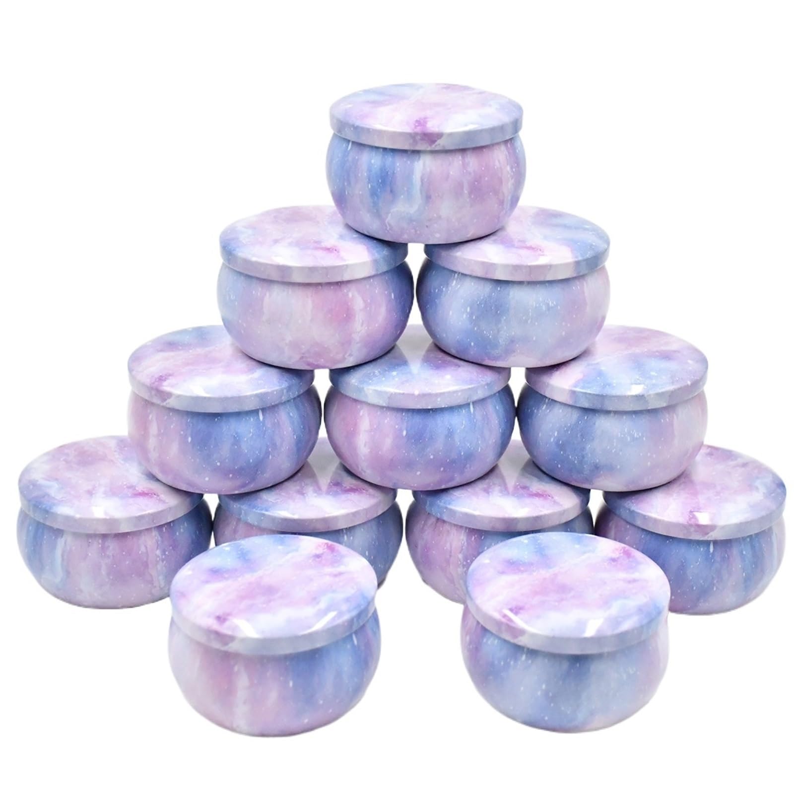 Candle Jars Candle Tins 12pcs, 2.2oz Containers For Making Candles, Bulk Jars, DIY(Color 05)