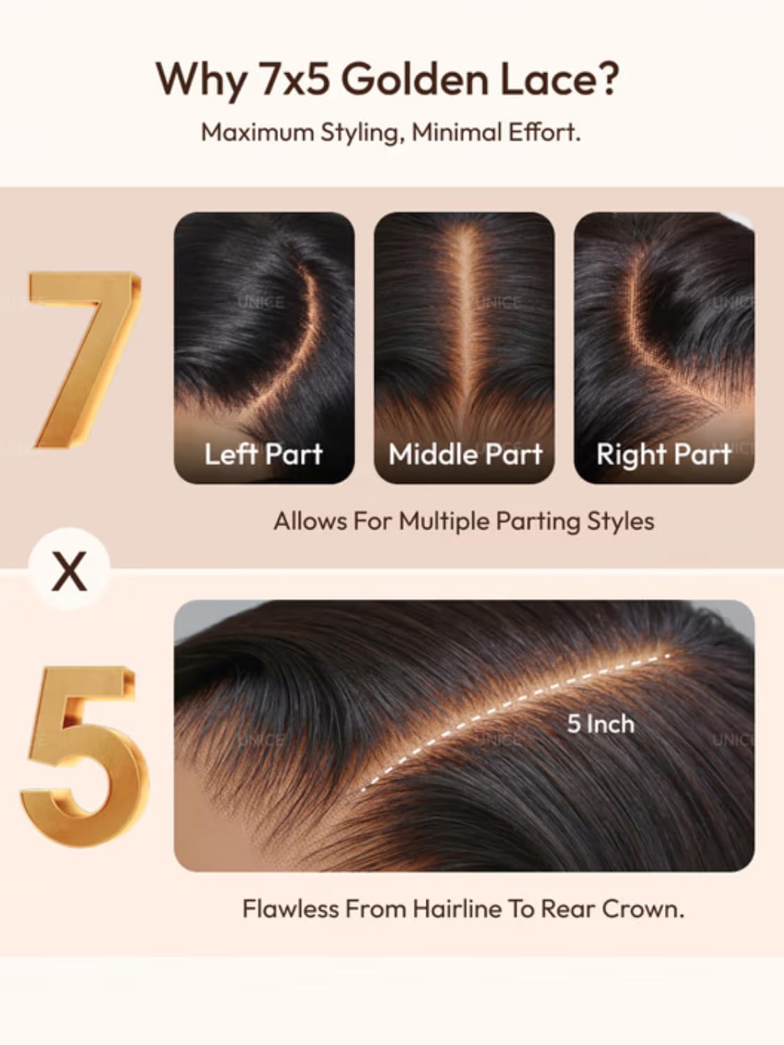 UNICE 7x5 Lace Closure Human Hair Wig Short Layered Bob with Side Swept Bangs Glueless Wig Pre Plucked Pre Cut Bleached Knots Bye Bye Knots Ready to Wear Wig for Women 8inch