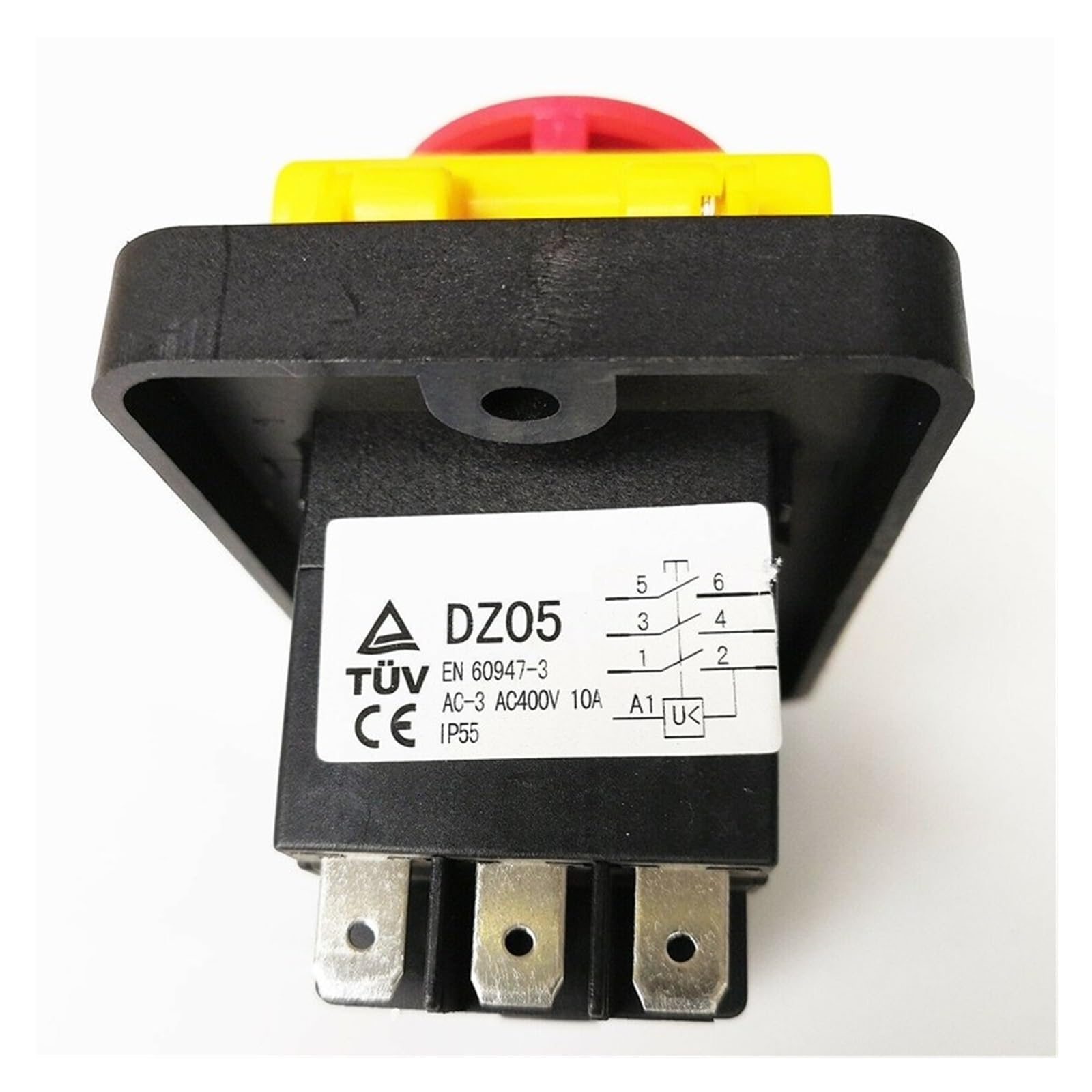 Interruptor pulsador electromagnético de Parada trifásico DZ05 de 7 Pines, 400 V, IP55