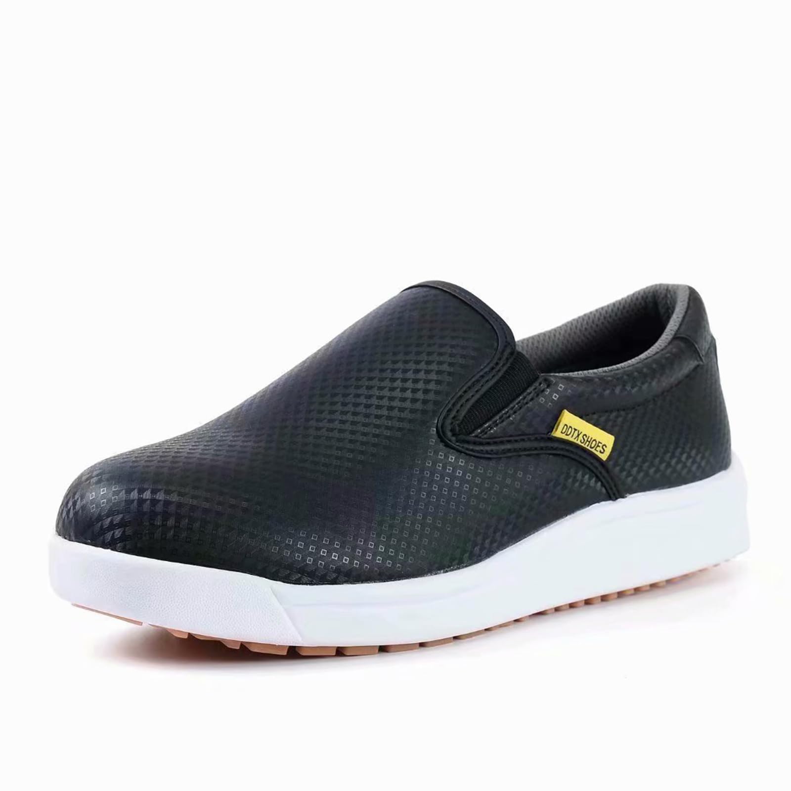 Work Kitchen Chef Shoes Unisex SRC Anti-Slip Oil and Water Resistant Anti Acid and Alkali Lightweight White&Black 3.5-12UK