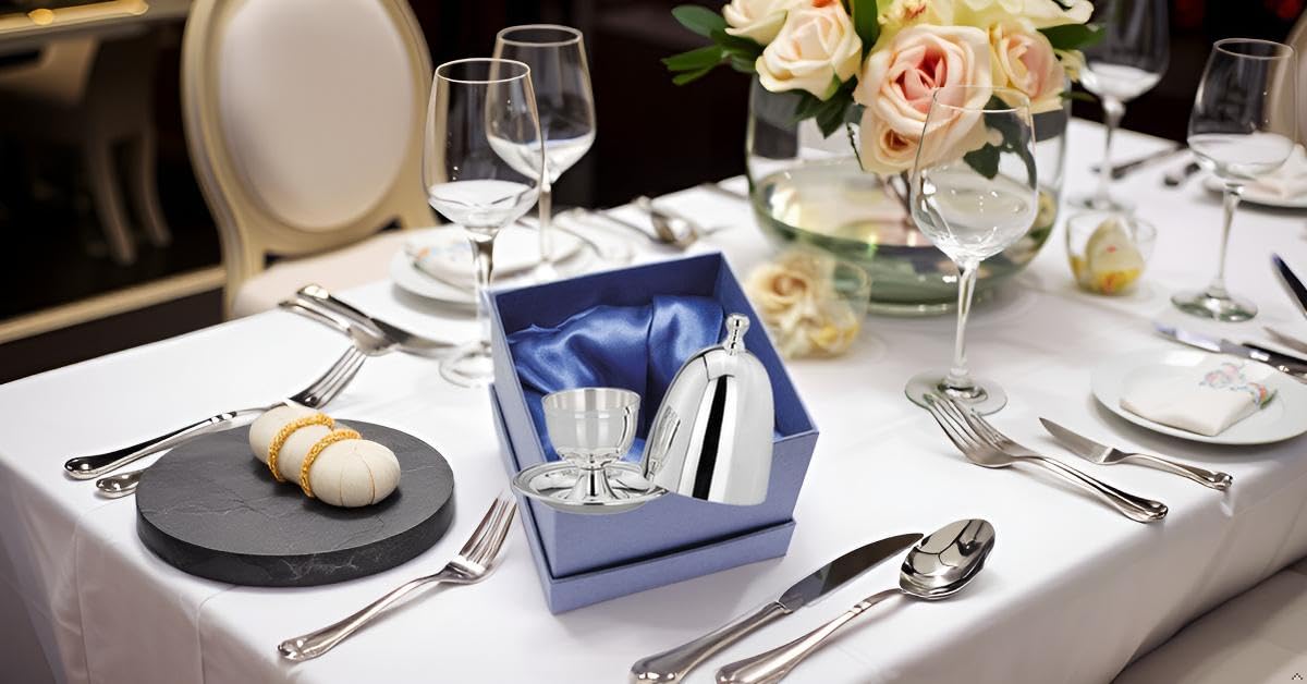 Huevera clásica con tapa lisa de plata de primera calidad, chapada en plata, acabado de alta calidad, listo para regalar con elegante caja de regalo