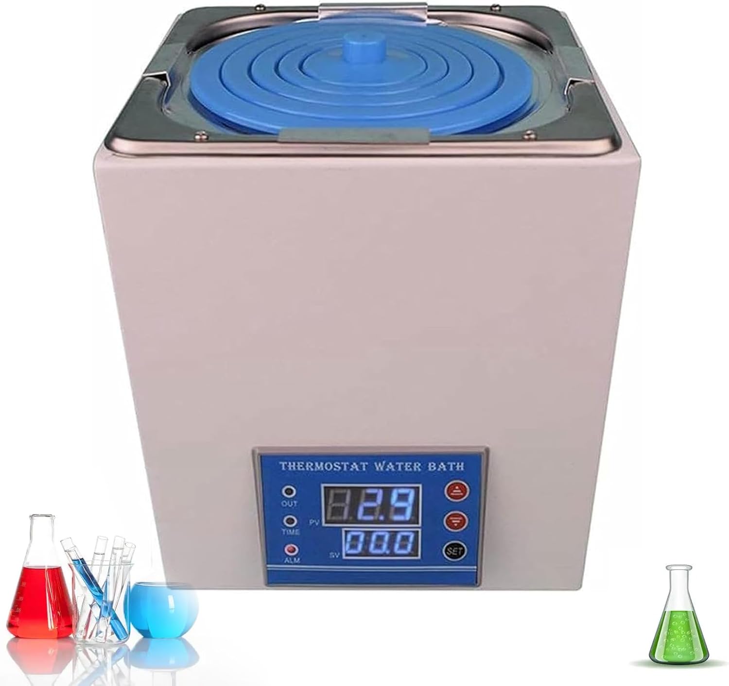 Digital Thermostatic Water Bath, 3.25L Stainless Steel, 300W Heater, 0.01℃ Precision, 100℃ Max Temp, Ideal for Scientific Lab Experiments and Research