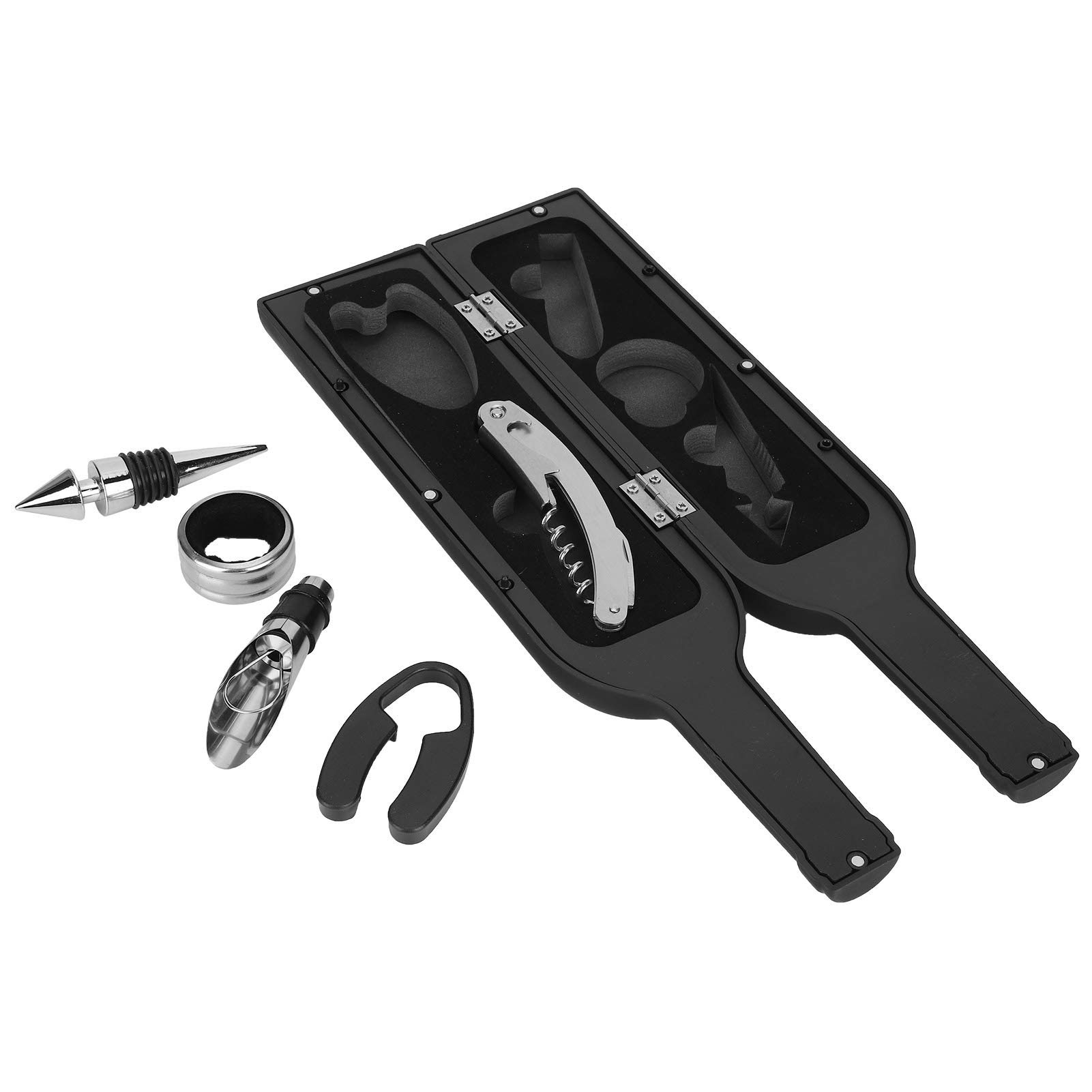 Coffret Décapsuleur Et Accessoires à Vin 5 Pièces - Tire-bouchon, Aérateur, Bouchon, Anneau Anti-goutte - Idéal Cadeau Pour Amateurs De Vin