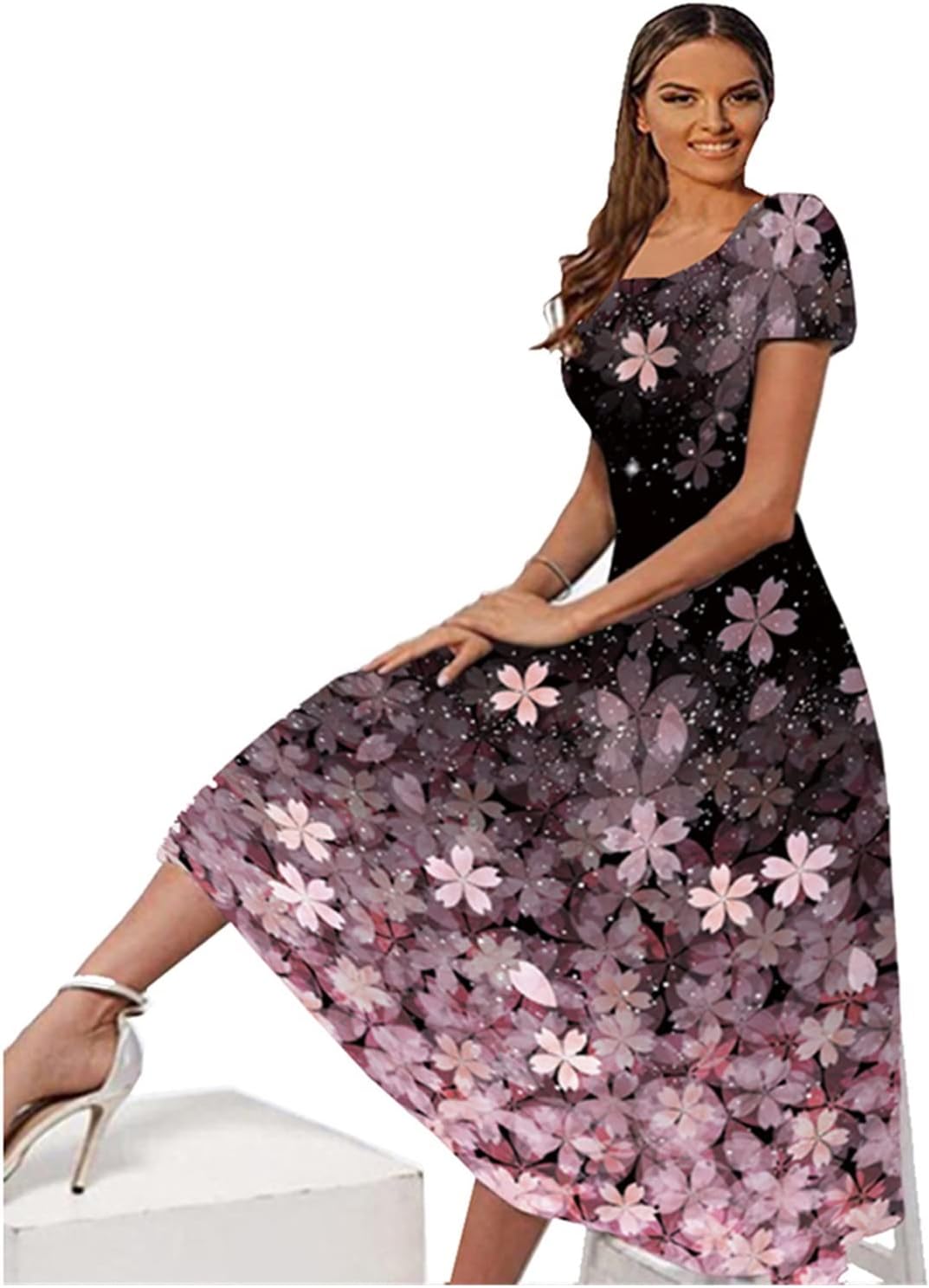 ne Quittez pas ヌキテパ/レース切り替えロングワンピース Aライン ne