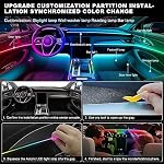 Dreamcolor Acrylic Interior Car LED Strip Light with Wireless APP, RGB 22 in 1 with 175 inches 600 LEDs Fiber Optic Ambient Lighting Kits, Dynamic Chasing Music Sync Neon LED Strip for Car Accessories - Image 6