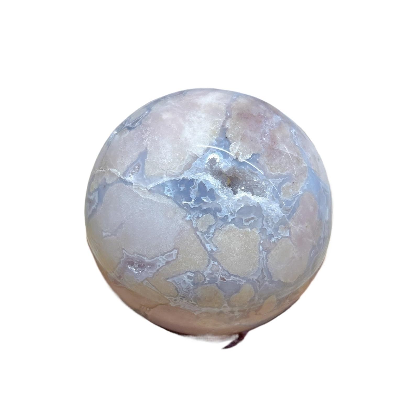 Crystal Sphere Blue Flower Agate Druzy Geode Sphere Room Decor Gift