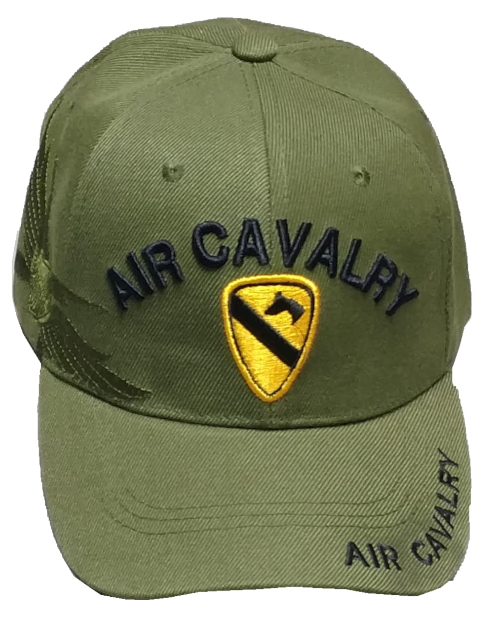 First Military Choice Air CAV (1st CAV Emblem) (Air Cavalry on Bill) (Black Letters) Baseball Cap (Green), Green, 0-1