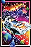 coches años 80 deportivos TEMÁTICO: Ilustración espectacular de un coche de carreras futurista sobre un fondo espacial dinámico