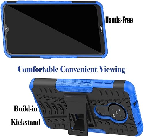 Miniatura 3 de Funda para Nokia 7.2, Nokia 6.2, con función atril de policarbonato duro, TPU suave, protección de doble capa, para Nokia 7.2  Nokia 6.2 (azul)