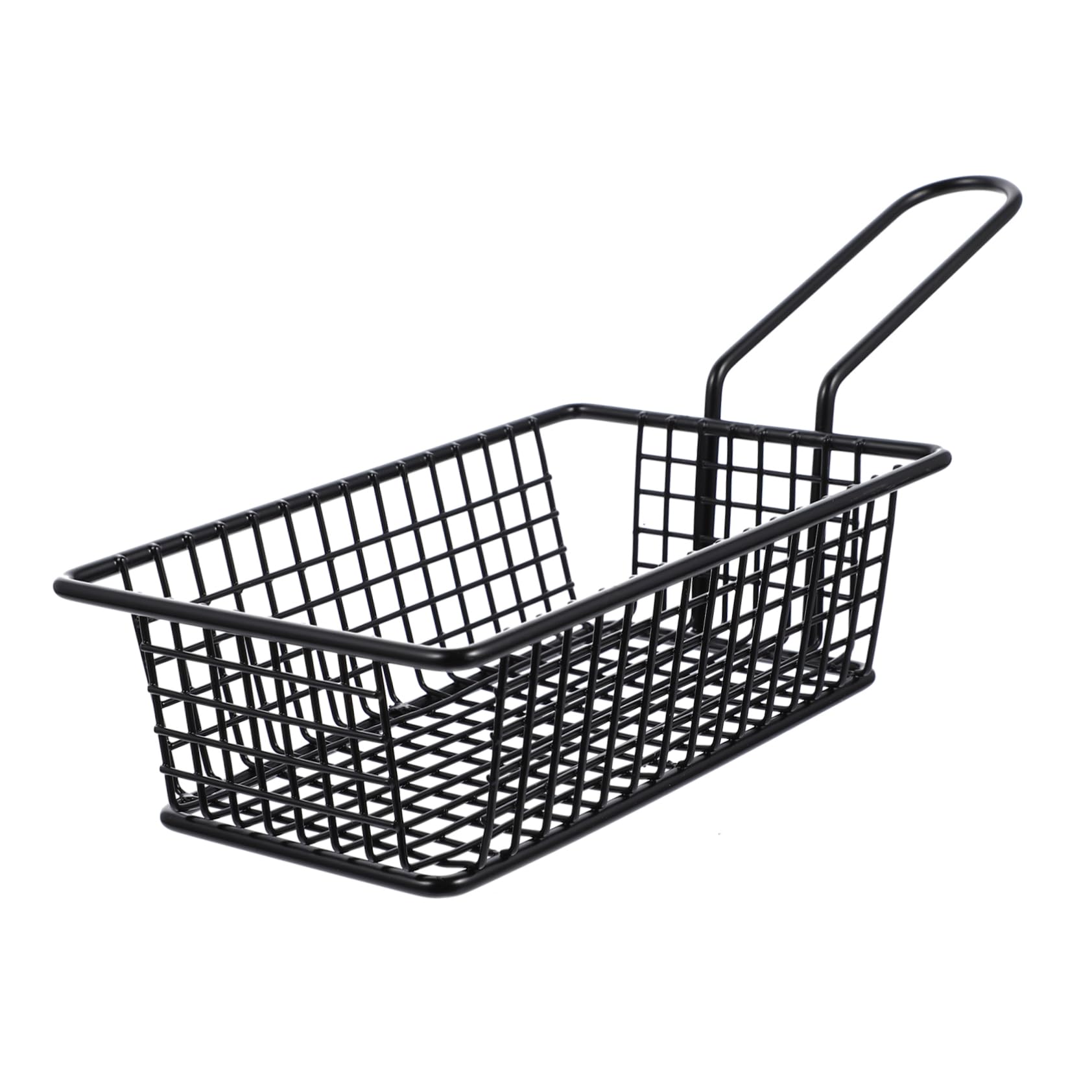 PRETYZOOM Iron Material Fries Basket French Fries Chip Serving Handle Snack Basket for Home Parties