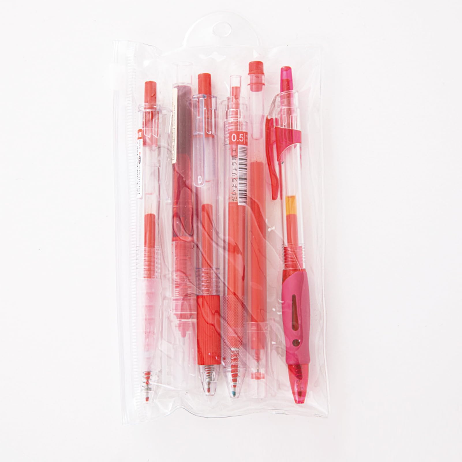 MOZXIRZ Gelschreiber mit roter Tinte, 0,5 mm, glattes Schreiben, für Mädchen, Jungen, Damen, Herren, Büro, Schulbedarf, Rot, 6 Stück