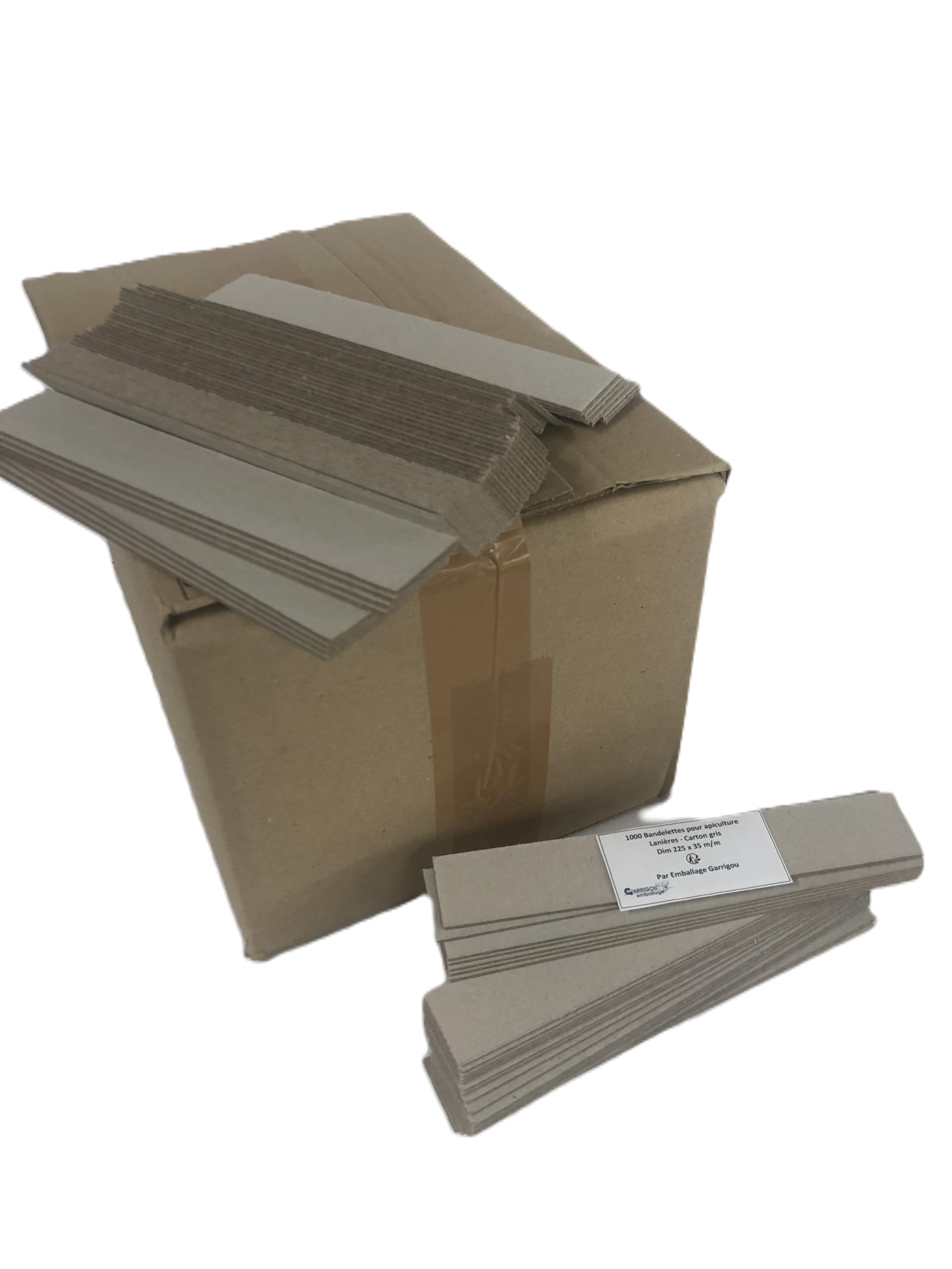 Lot 1000 bandelettes lanières Carton Gris Format 220x35 m/m Contre Le varroa varoa Apiculture Bande Carton