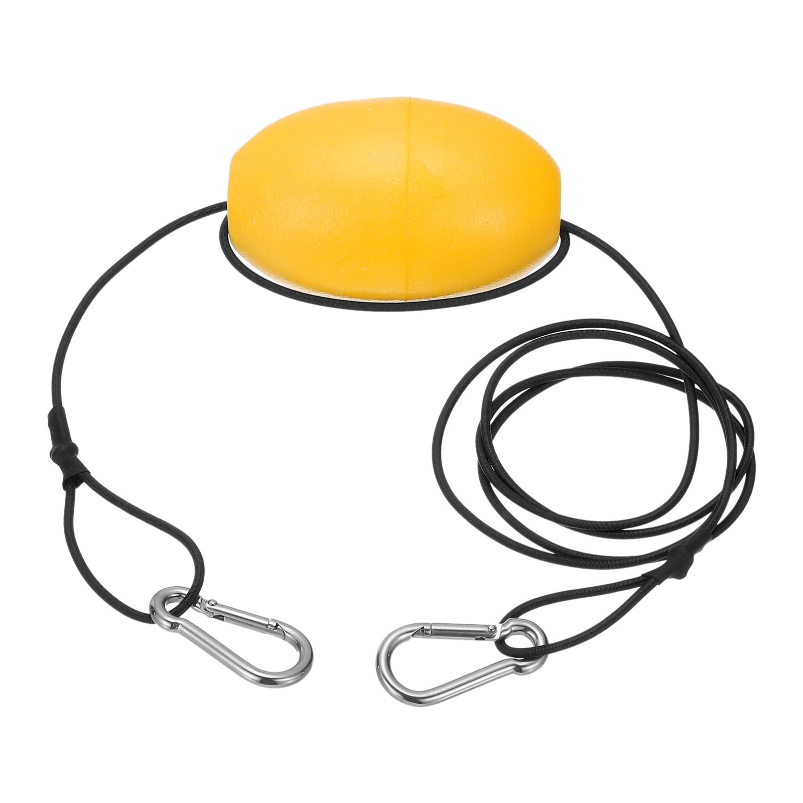 PATIKIL 7FT Float Rope Tow Line, Heavy Duty Buoy Ball Float Leash with Stainless Steel Hook Drift Rope Marker Buoy Float Rope for Fishing Drift Jet-Ski Kayak Boat Accessories, Black