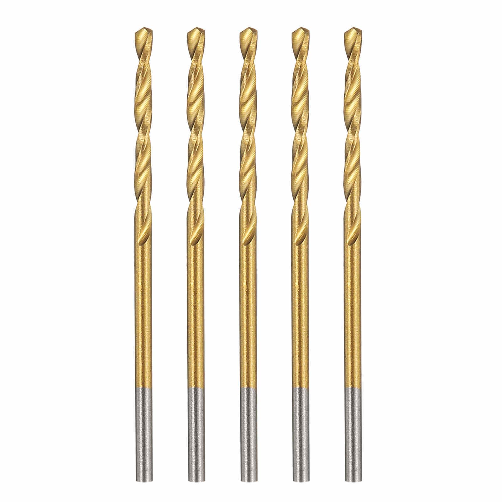 Kozelo 5pcs Drill Bit - [1.3mm Diameter] M42 8% Cobalt HSS Cutting Tool for Machining Hard Metal Stainless Steel Woodworking Handicraft Use, 135° Cutting Angle TiN