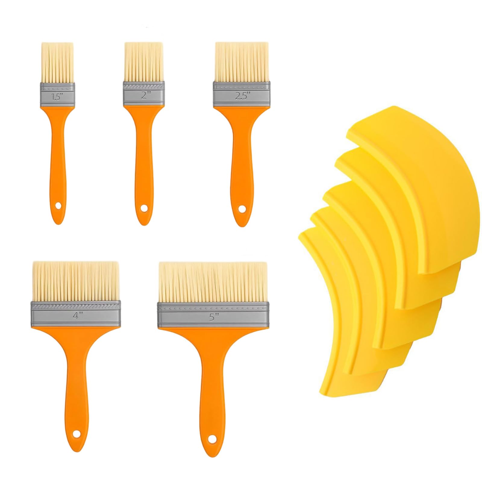 Juego de brochas y Boquilla para Verter latas de Pintura, Herramientas de Pintura para hogar de 10 Piezas con 5 Anchos de brochas y Soporte de llenado de Bandeja para Trabajos de Pared y molduras