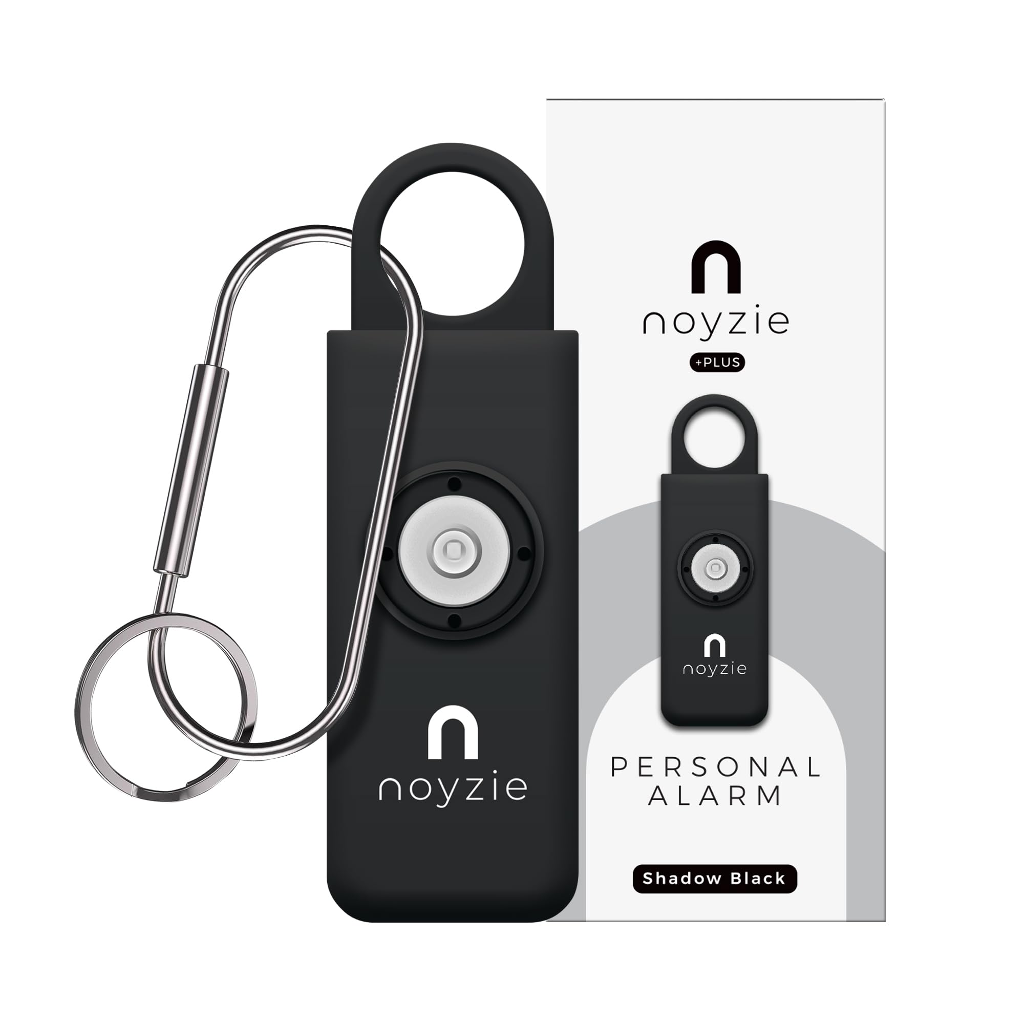 Noyzie Women's Black Rechargeable Personal Alarm Personal Safety Alarm - Loud 130Db Siren & 200-Lumen Strobing Led Light - Self Defence Rope Alarm Keyring Keychain For Men, Elderly & Dog Walkers (Black Rechargeable)