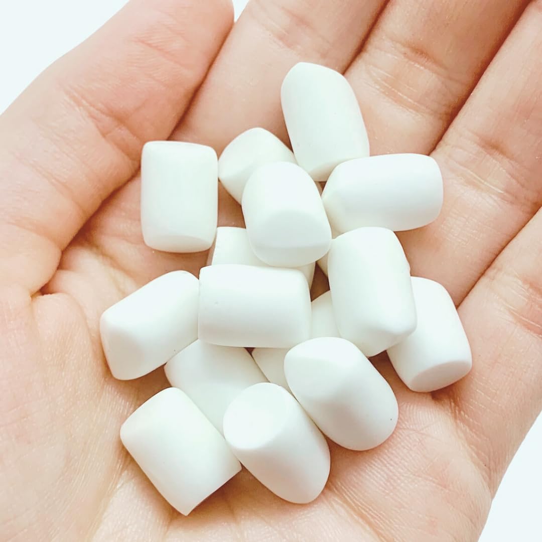 Juego de 50 piezas de malvaviscos pequeños de imitación de resina dura, cabujones de cabujón, cabujones de arcilla polimérica, caramelos falsos