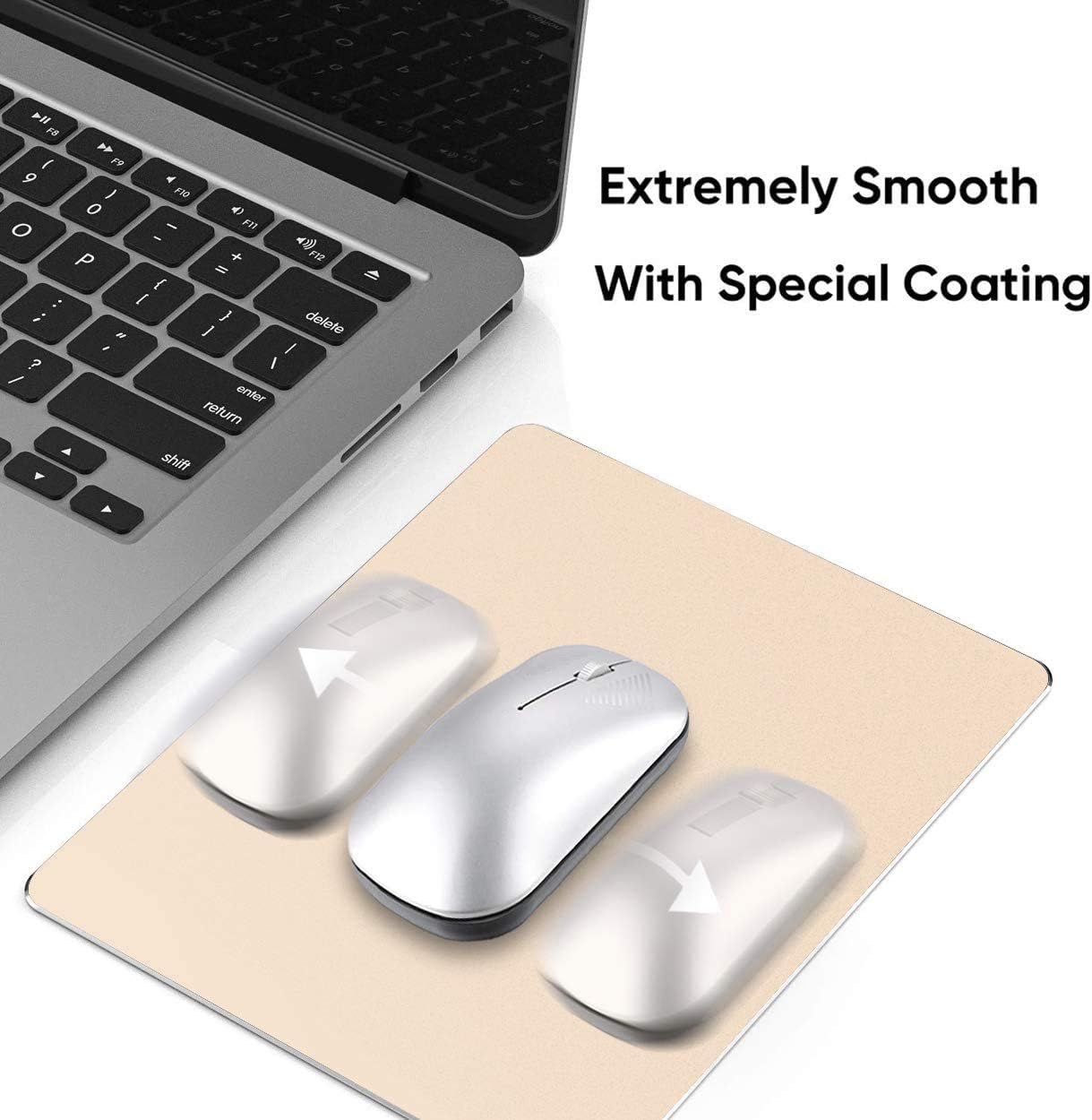 Aluminum Mouse Pad,Metal Hard Magic Mouse Pads.(Gold) 9.5 X 7.9 in