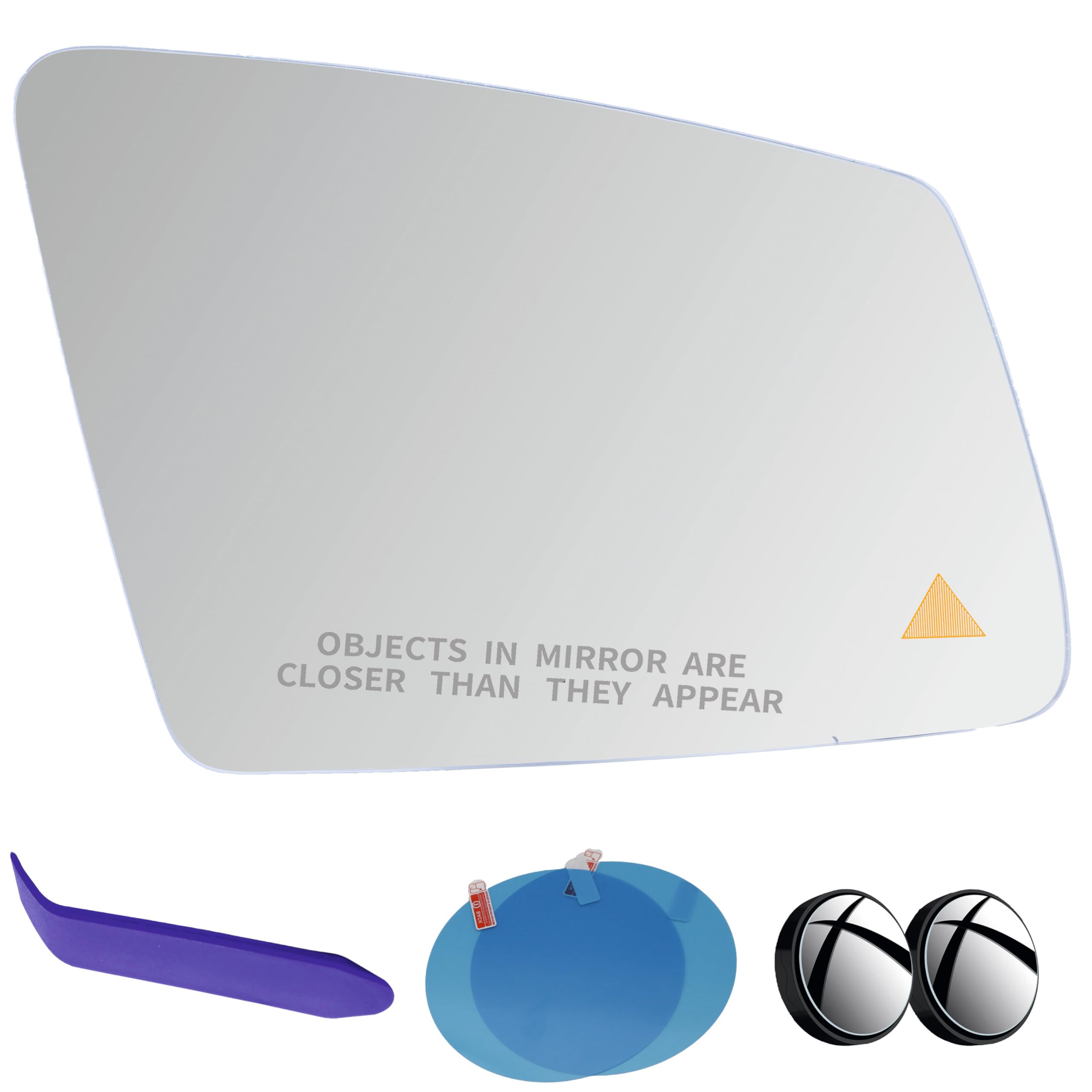 EAP Passenger Side Mirror Glass Compatible with Mercedes B C CL CLA CLS E S GLA GLK, Heated with Blind Spot Without Auto Dimming, 2468101221 2468101421 2128101421