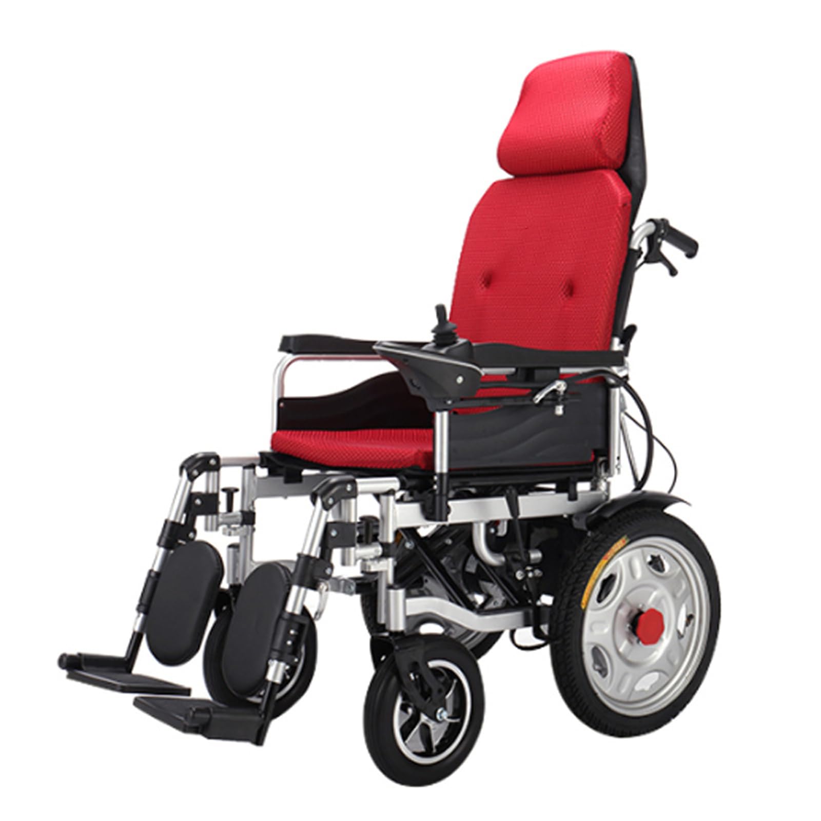Sedia a rotelle elettrica a quattro ruote per anziani disabili, scooter semovente con telaio in acciaio al carbonio, aiuto per la mobilità degli adulti