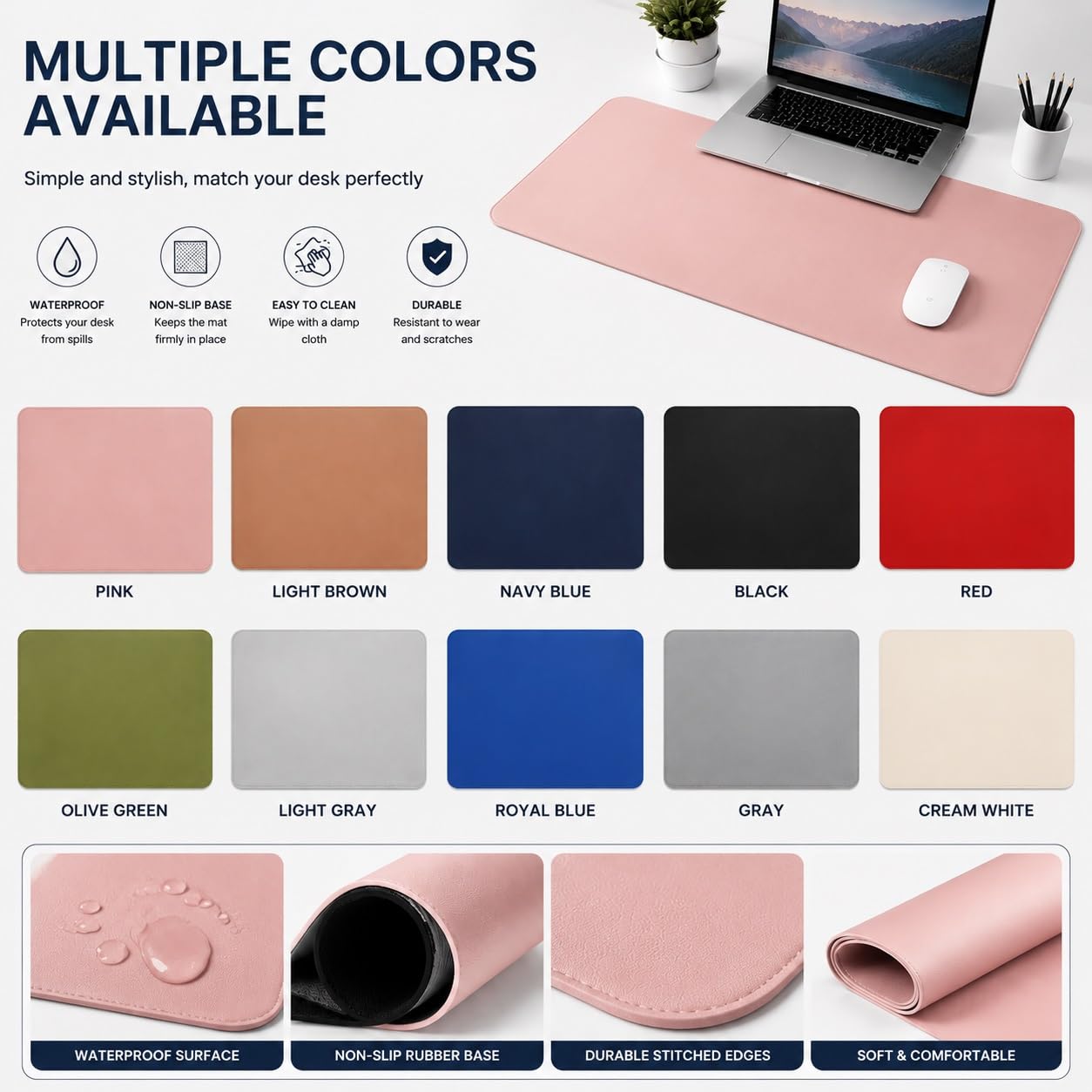 Grande Tappetino da Scrivania Multifunzionale, Protezione Tavolo Computer | Grande Tappetino da Scrivania Multifunzionale, Protezione Tavolo Computer(Pink,90x40cm)