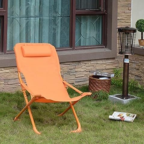 SunLoungers MAZHONG Leisure Beach Chair Folding Recliner Chair (Color : Orange) Cover
