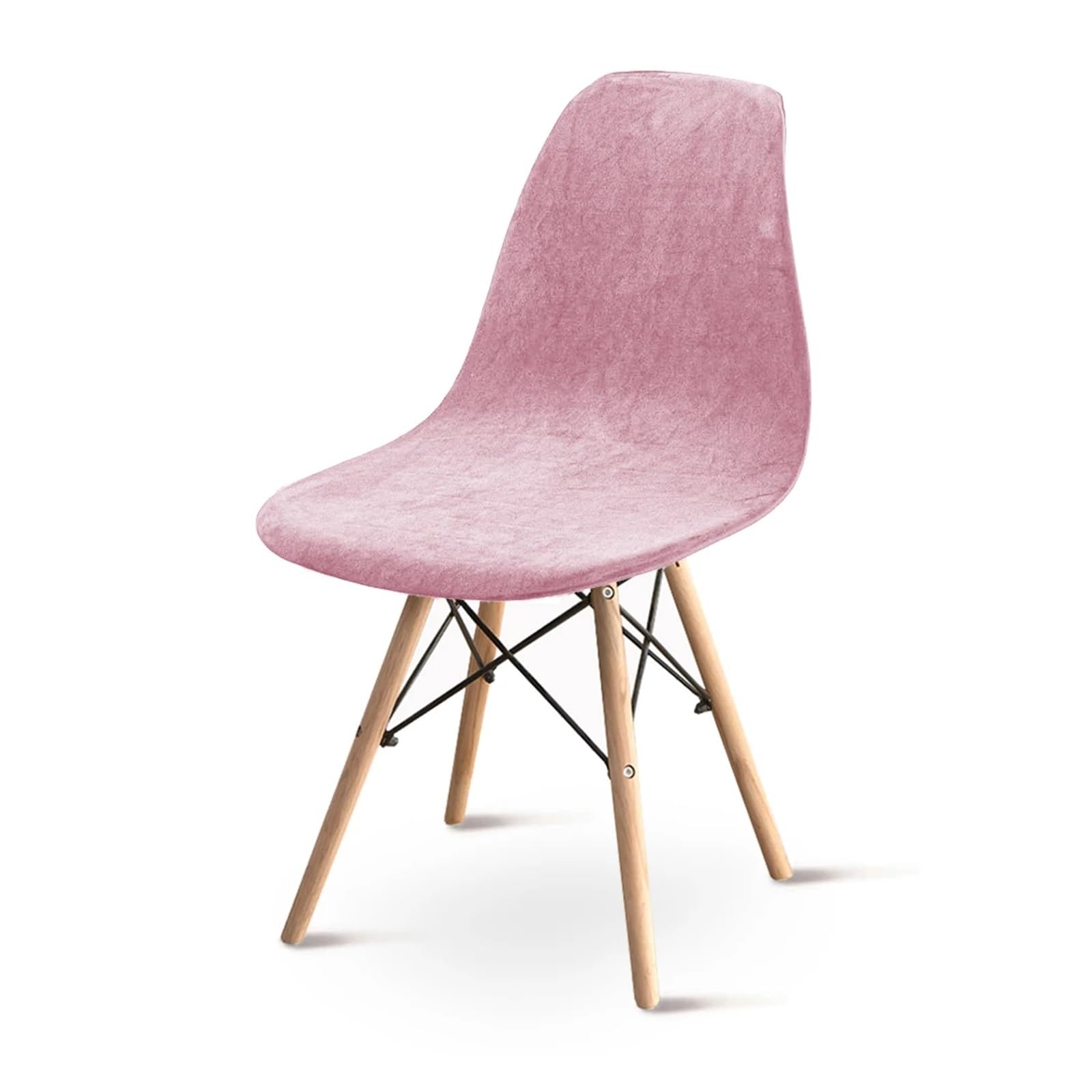 SHBHWS Velvet Shell Chair Cover Soft Removable Elastic Seat Banquet Bar Stool for Hotel, Banquet(Pink)