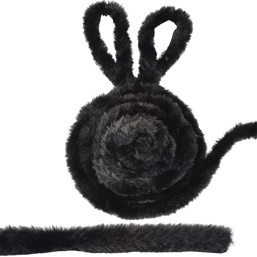Amazon.com: GORGECRAFT 4.75m Black Faux Fur Trim Ribbon 3cm