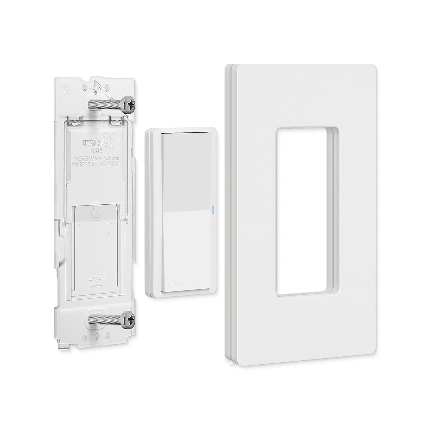 Lutron Pico Paddle Remote Wall-Mount Kit for Caseta Smart Dimmer Switches, for Wireless 3-Way Switch Applications, Includes Remote, Wall Bracket, Wall Plate, and Wire Labels, PJ2W-P2B-WH, White
