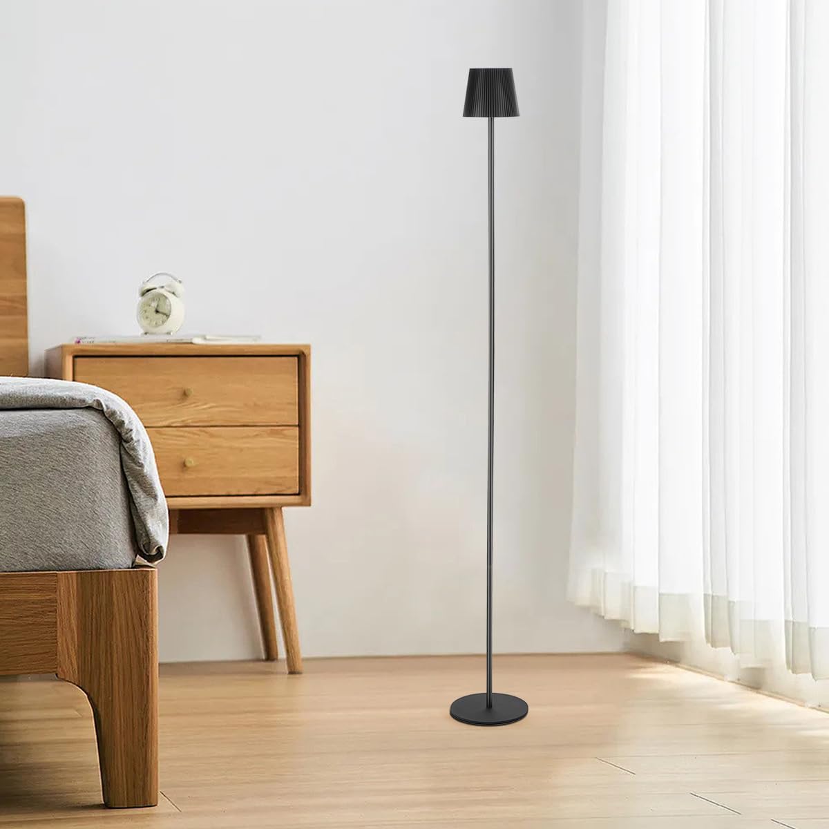 130 cm Stehlampe outdoor LED Tischleuchte für Außen & Innen - kabellose Stehleuchte mit Touchdimmer - dimmbare LED (inkl.) Stehlampe IP54 für Terrasse, Garten, Balkon & Wohnzimmer - schwarz