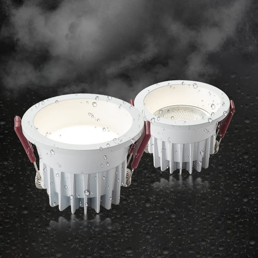 Siet 4000K Ip65 Ceiling Spotlight Waterproof Flush Mount Shower Light, Recessed Led Disk Lighting Kit 2 Pcs Directional Accent Spot Lamp, Ceiling Spotlights For Gallery Corridor