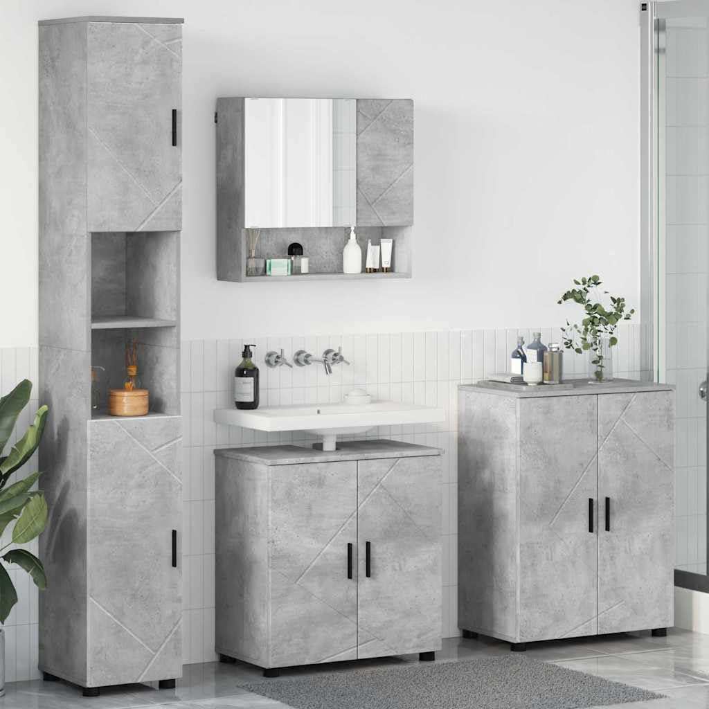 Muebles de baño con almacenamiento maximizado y tocadores modernos color gris concreto