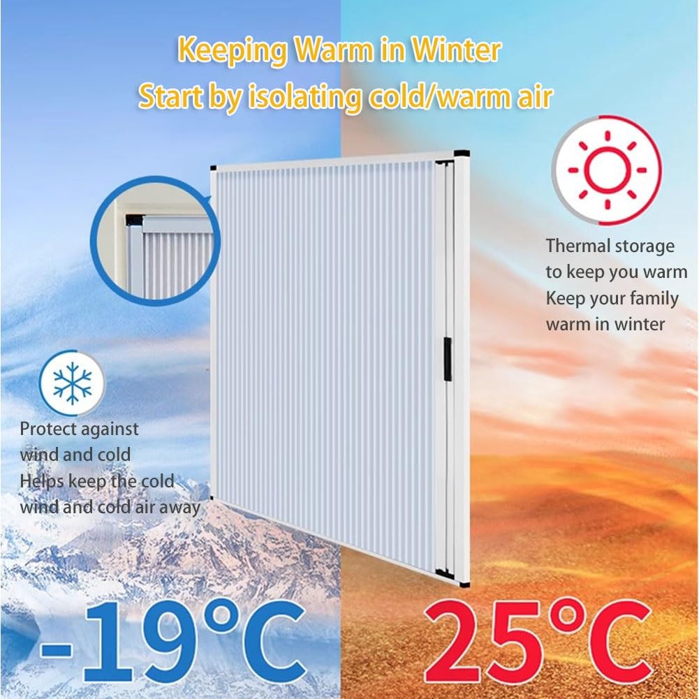 Store Coulissant Pour Isolation Thermique Et Occultant, Design Horizontal Pour Une Installation Facile, Parfait Pour Améliorer L'intimité Et L'efficacité énergétique Dans Les Maisons Et Les Bureaux
