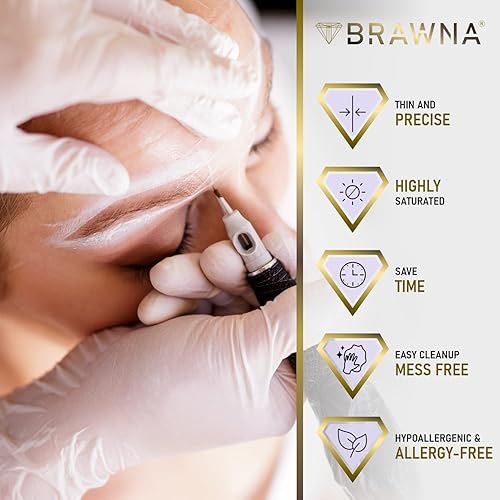 Miniatura 4 de Cuerda blanca preentintada para mapeo de cejas, suministros de microsombreado, kit de tinte de henna para cejas, herramienta de medición de cejas,